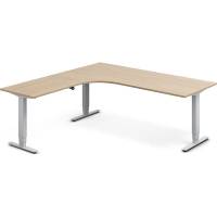 H&aelig;ve-s&aelig;nkebord DNA, Eg 2000x2000mm Venstre 3-ben/Alugr&aring;
