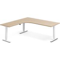 H&aelig;ve-s&aelig;nkebord DNA, Eg 2000x2000mm Venstre 3-ben/Hvid