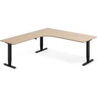 H&aelig;ve-s&aelig;nkebord DNA, Eg 2000x2200mm Venstre 3-ben/Sort