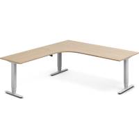 H&aelig;ve-s&aelig;nkebord DNA, Eg 2000x2200mm Venstre 3-ben/Alugr&aring;