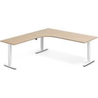 H&aelig;ve-s&aelig;nkebord DNA, Eg 2000x2200mm Venstre 3-ben/Hvid