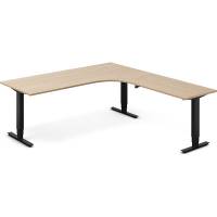 H&aelig;ve-s&aelig;nkebord DNA, Eg 2000x2200mm H&oslash;jre 3-ben/Sort