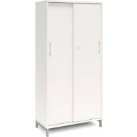 Kontorskab DNA, 800x1660 mm, Hvid/Alugr&aring;, skyded&oslash;r 4A4