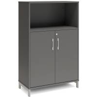 Kontorskab DNA, 800x1275 mm, Antracit/Alugr&aring; 3A4/2A4