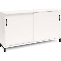 Kontorskab DNA, 1600x890 mm, Hvid/Sort, skyded&oslash;r 2A4