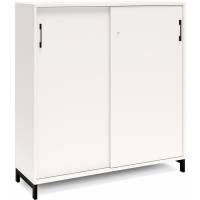 Kontorskab DNA, 1200x1275 mm, Hvid/Sort, skyded&oslash;r 3A4