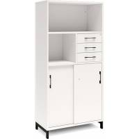 Kontorskab DNA, 800x1660 mm, Hvid/Sort, skyded&oslash;r og skuffemodul 4A4/2A4