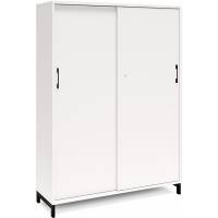 Kontorskab DNA, 1200x1660 mm, Hvid/Sort, skyded&oslash;r 4A4