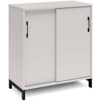 Kontorskab DNA, 800x890 mm, Lys gr&aring;/Sort, skyded&oslash;r 2A4