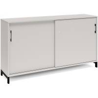 Kontorskab DNA, 1600x890 mm, Lys gr&aring;/Sort, skyded&oslash;r 2A4