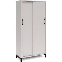 Kontorskab DNA, 800x1660 mm, Lys gr&aring;/Sort, skyded&oslash;r 4A4