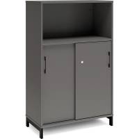 Kontorskab DNA, 800x1275 mm, Antracit/Sort, skyded&oslash;r 3A4