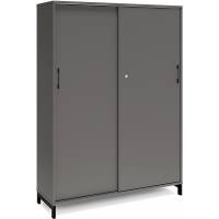 Kontorskab DNA, 1200x1660 mm, Antracit/Sort, skyded&oslash;r 4A4