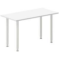 Skrivebord DNA, Hvid 1200x600mm I-ben/Alugr&aring;