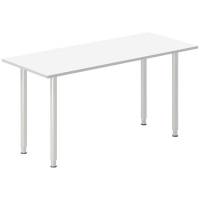 Skrivebord DNA, Hvid 1400x600mm I-ben/Alugr&aring;