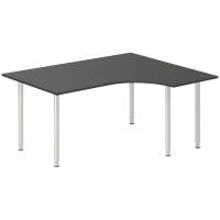 Skrivebord DNA, Antracit 1600x1200 mm H&oslash;jre I-ben/Alugr&aring;