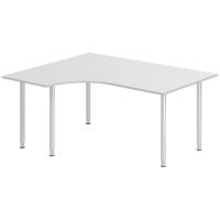 Skrivebord DNA, Lysgr&aring; 1600x1200 mm Venstre I-ben/Alugr&aring;