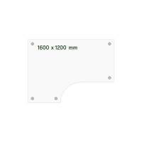 Skrivebord DNA, Lysgr&aring; 1600x1200 mm Venstre I-ben/Alugr&aring;