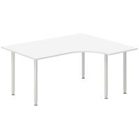 Skrivebord DNA, Hvid 1600x1200mm H&oslash;jre I-ben/Alugr&aring;