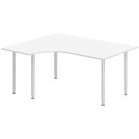 Skrivebord DNA, Hvid 1600x1200mm Venstre I-ben/Alugr&aring;