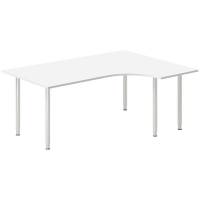 Skrivebord DNA, Hvid 1800x1200mm H&oslash;jre I-ben/Alugr&aring;