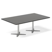 Konferencebord DNA, Antracit 2000x1200 mm rektangulært, Alugrå understel