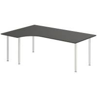 Skrivebord DNA, Antracit 2000x1200 mm Venstre I-ben/Alugr&aring;