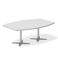 Konferencebord DNA, Lysgr&aring; 2000x1200 mm b&aring;dformet, Alugr&aring; understel