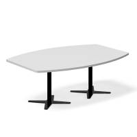 Konferencebord DNA, Lysgr&aring; 2000x1200 mm b&aring;dformet, Sort understel