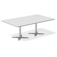 Konferencebord DNA, Lysgr&aring; 2000x1200 mm rektangul&aelig;rt, Alugr&aring; understel