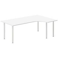 Skrivebord DNA, Hvid 2000x1200mm H&oslash;jre I-ben/Alugr&aring;