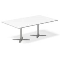 Konferencebord DNA, Hvid 2000x1200 mm rektangul&aelig;rt, Alugr&aring; understel