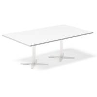 Konferencebord DNA, Hvid 2000x1200 mm rektangul&aelig;rt, Hvid understel