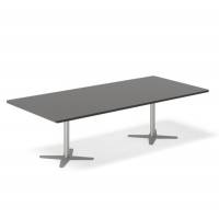 Konferencebord DNA, Antracit 2600x1200 mm rektangul&aelig;rt, Alugr&aring; understel