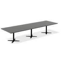 Konferencebord DNA, Antracit 3800x1200 mm rektangul&aelig;rt, Sort understel