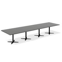 Konferencebord DNA, Antracit 4400x1200 mm rektangul&aelig;rt, Sort understel