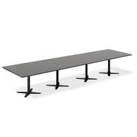 Konferencebord DNA, Antracit 4400x1200 mm rektangul&aelig;rt, Sort understel