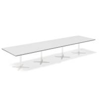 Konferencebord DNA, Lysgr&aring; 4400x1200 mm rektangul&aelig;rt, Hvid understel