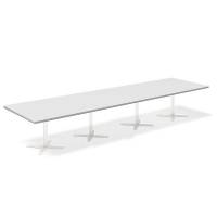 Konferencebord DNA, Lysgr&aring; 4400x1200 mm rektangul&aelig;rt, Hvid understel