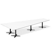 Konferencebord DNA, Hvid 4400x2175 mm trapezformet, Sort understel