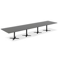 Konferencebord DNA, Antracit 5000x1200 mm rektangul&aelig;rt, Sort understel
