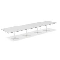 Konferencebord DNA, Lysgr&aring; 5000x1200 mm rektangul&aelig;rt, Hvid understel