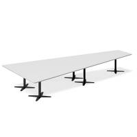 Konferencebord DNA, Lysgr&aring; 5000x2365 mm trapezformet, Sort understel
