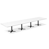 Konferencebord DNA, Hvid 5000x1200 mm rektangul&aelig;rt, Sort understel