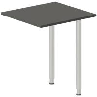 Skrivebord, tilbyg DNA Antracit 600x600 mm I-ben Alugr&aring;