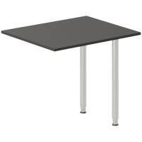 Skrivebord, tilbyg DNA Antracit 800x600 mm I-ben Alugr&aring;