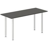 Skrivebord, tilbyg DNA Antracit 1400x600 mm I-ben Alugr&aring;