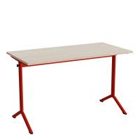 Bord Atlas 1130, 1200x600mm, lydd&aelig;mpende eg h&oslash;jtrykslaminat, r&oslash;dt stel