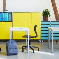 Bord Combi 200, 700x600 mm H&oslash;jde 720 mm Birk laminat p&aring; alugr&aring;t understel