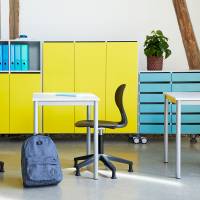 Bord Combi 200, 700x600 mm H&oslash;jde 720 mm Birk laminat p&aring; alugr&aring;t understel